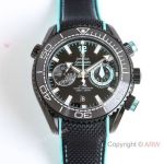 High Quality Replica OMEGA Seamaster Planet Ocean 2-Tone 904 stainless steel Rubber Strap Black Face Dial Black Bezel Fashion Watch 45.5mm